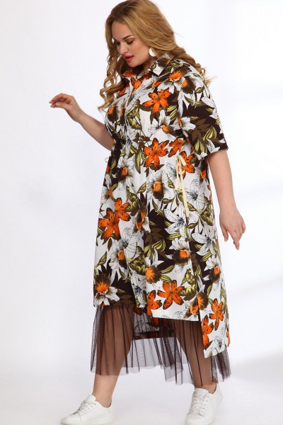 Платье, юбка Angelina & Сompany 555/3 оранж-черный - фото 5