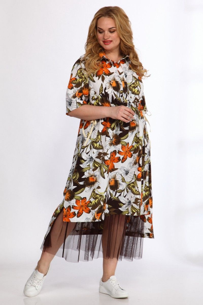 Платье, юбка Angelina & Сompany 555/3 оранж-черный - фото 1