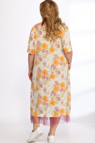Платье, юбка Angelina & Сompany 555/1 желтый-розовый - фото 2