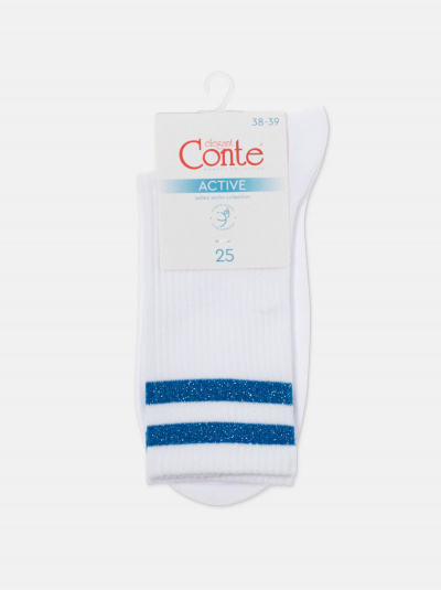 Носки CONTE ACTIVE белый-синий 19С-65СП - фото 1