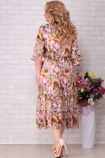 Платье Aira Style 832 розовые_цветы - фото 2