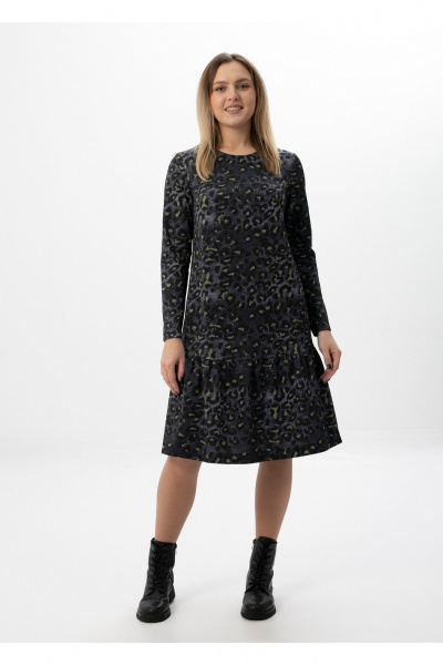 Платье Полинушка 602/3 фиолетово-жёлтый леопард - фото 1