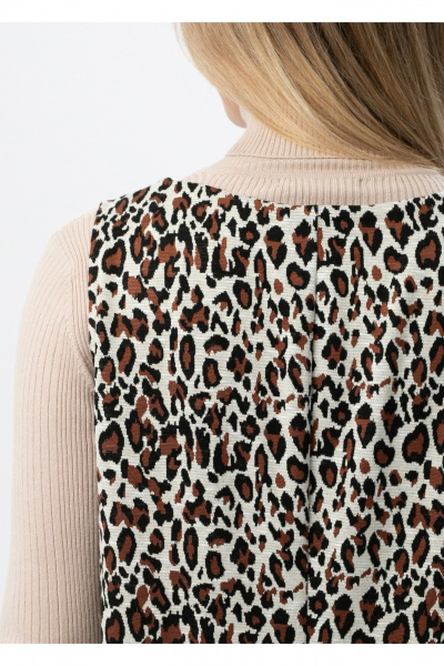 Сарафан Полинушка 604/1 леопард на молочном - фото 6