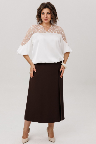 Блуза Anelli 1790 фарфоровое_кпужево - фото 4