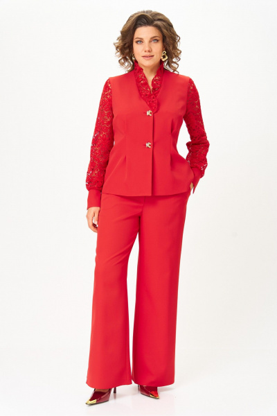 Брюки, жакет Vilena 1130 красный - фото 10