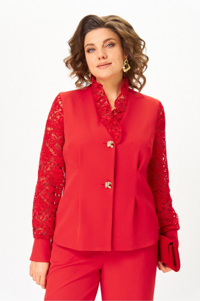 Брюки, жакет Vilena 1130 красный - фото 5