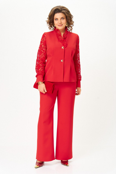 Брюки, жакет Vilena 1130 красный - фото 2