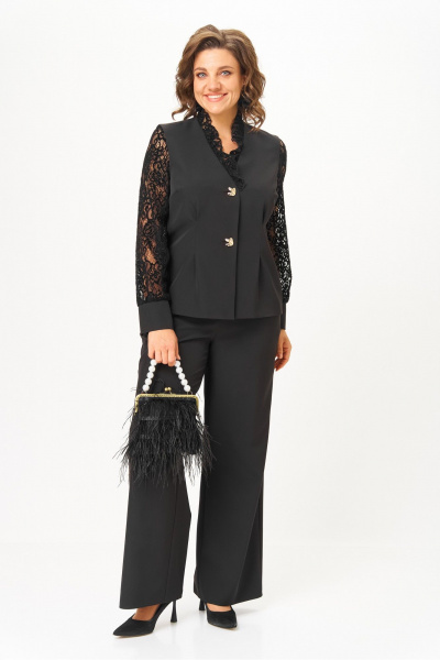 Брюки, жакет Vilena 1130 черный - фото 8
