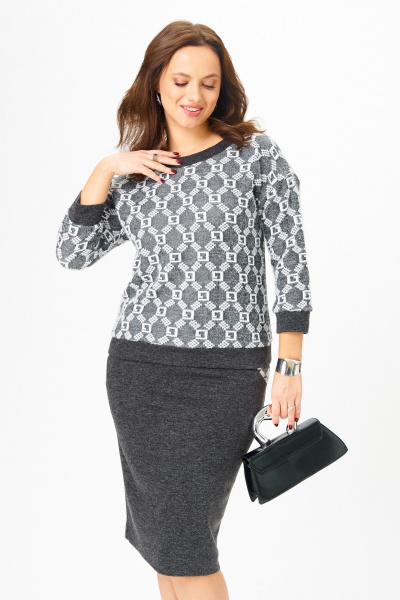 Джемпер, юбка Galean Style 786.1 графит_орнамент - фото 8