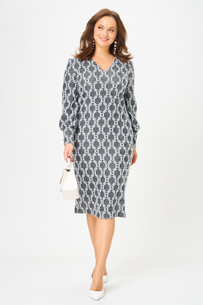 Платье Galean Style 952 графит_орнамент - фото 9