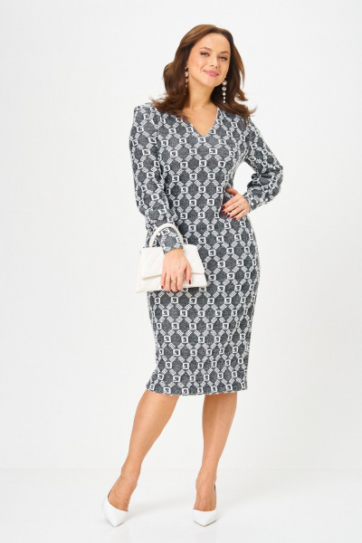 Платье Galean Style 952 графит_орнамент - фото 5