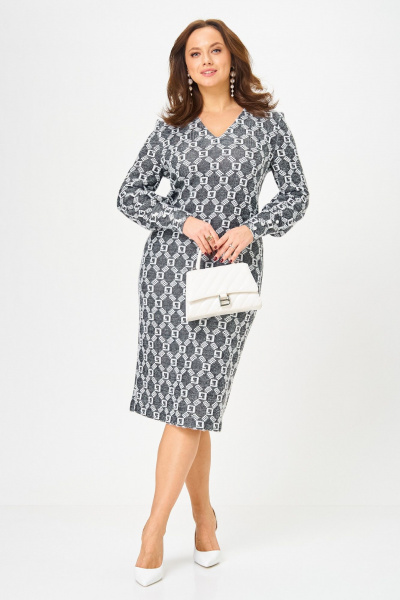 Платье Galean Style 952 графит_орнамент - фото 2