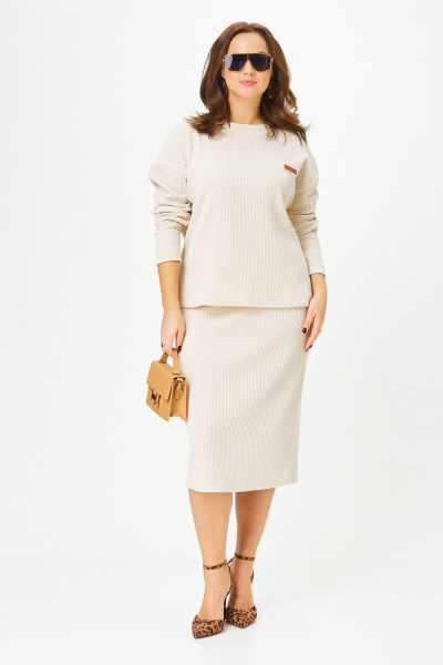 Свитшот, юбка Galean Style 990 молочный - фото 17