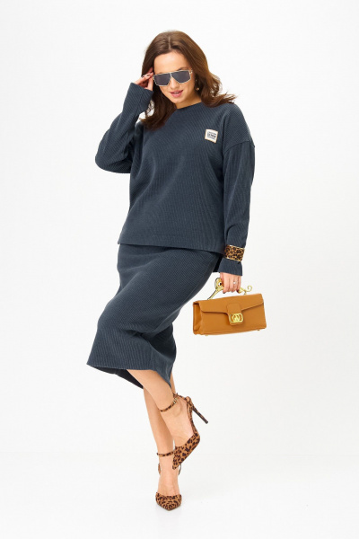 Свитшот, юбка Galean Style 990 темно-синий - фото 12