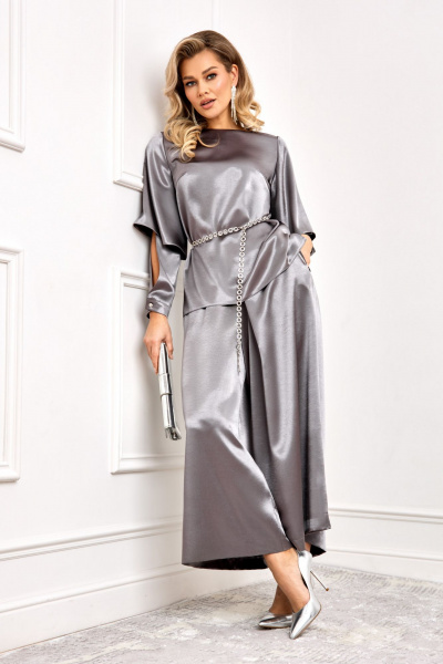 Блуза, брюки AGATTI 5990 серебреный - фото 3