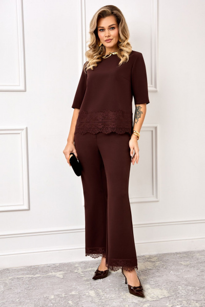Блуза, брюки AGATTI 5996-1 шоколад - фото 1