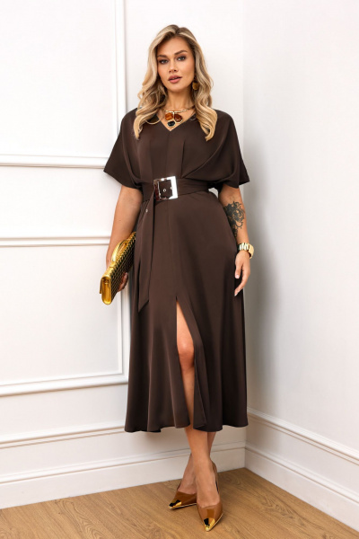 Платье AGATTI 5398-11 шоколад - фото 1