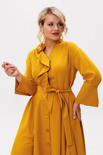 Платье Anastasia 1208.4 горчица - фото 7