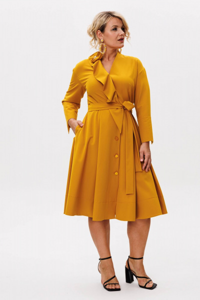 Платье Anastasia 1208.4 горчица - фото 3