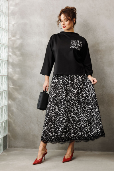 Блуза, юбка Anastasia 1314 черный - фото 6