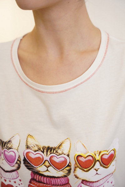 Капри, футболка Купалинка 649716.158-164 к.экрю,клетка - фото 3