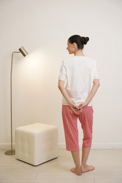 Капри, футболка Купалинка 649716.158-164 к.экрю,клетка - фото 7