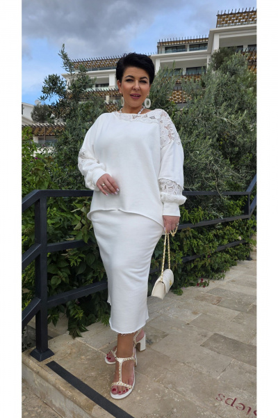 Джемпер, юбка Vittoria Queen 27153 молочный - фото 6