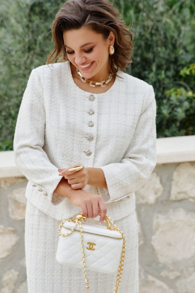 Жакет, юбка Vittoria Queen 27293  молочный - фото 3