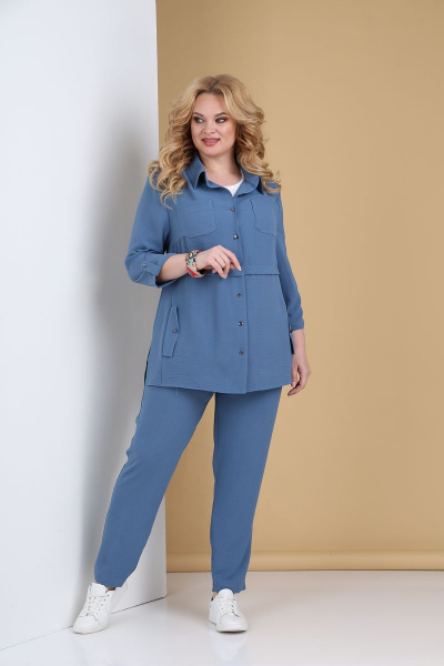 Блуза, брюки, жакет Tensi 309 голубой - фото 2