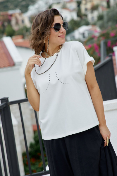 Блуза Vittoria Queen 28553бл молочный - фото 4