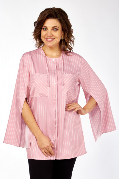 Рубашка Avenue 0350 полоска_розовый+молочный - фото 1