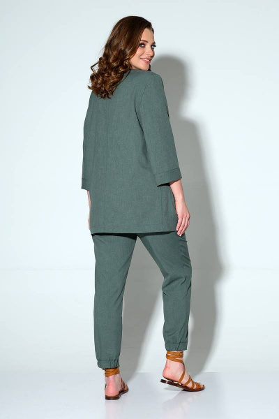 Блуза, брюки, жакет Liona Style 774 серо-зеленый - фото 2