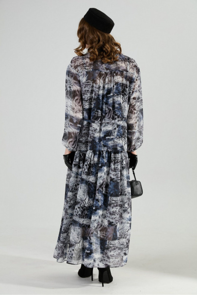 Платье NikVa 1024-1 чёрный и серая абстракция - фото 7