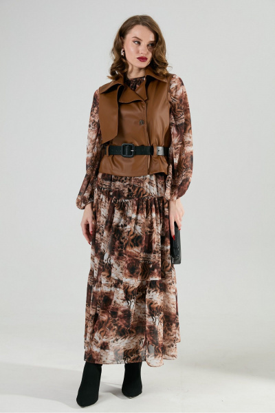 Платье NikVa 1025-1 тигровая абстракция - фото 13