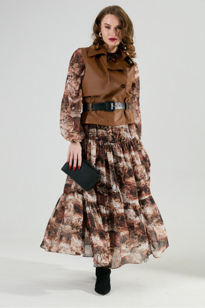 Платье NikVa 1025-1 тигровая абстракция - фото 10