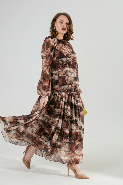 Платье NikVa 1025-1 тигровая абстракция - фото 8