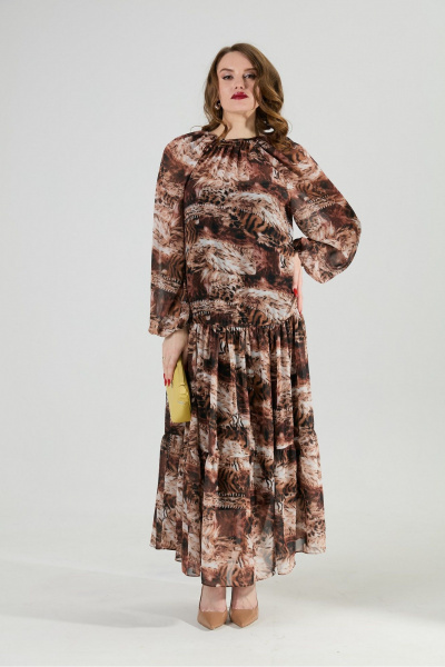 Платье NikVa 1025-1 тигровая абстракция - фото 6