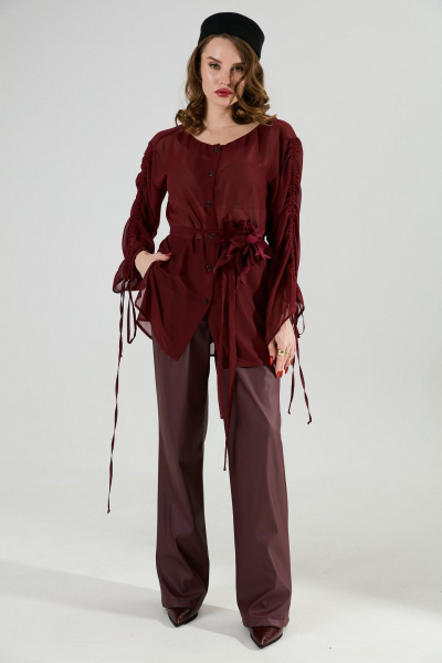 Блуза, брюки NikVa 1030-1 бордо - фото 4