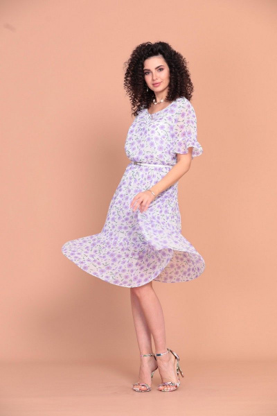 Платье Твой имидж 1254 белый+фиолетовый - фото 2