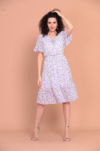 Платье Твой имидж 1254 белый+фиолетовый - фото 1
