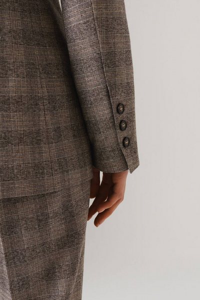 Жакет Nelva 1889 бежево-коричневая клетка - фото 6