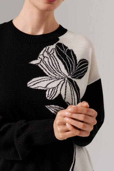 Джемпер Nelva 23130 черно-молочный - фото 4