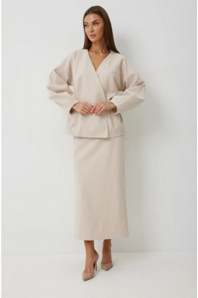 Жакет, юбка V&N Fashion 1050 беж - фото 1