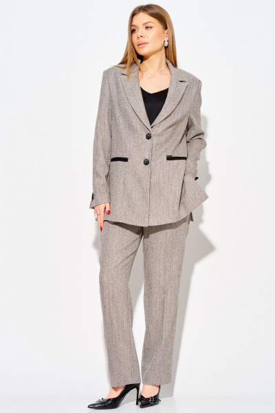 Брюки, жакет Laikony L-743 елочка_бежевый - фото 10