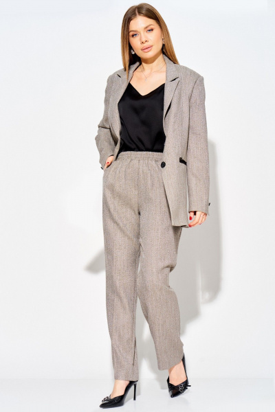 Брюки, жакет Laikony L-743 елочка_бежевый - фото 4