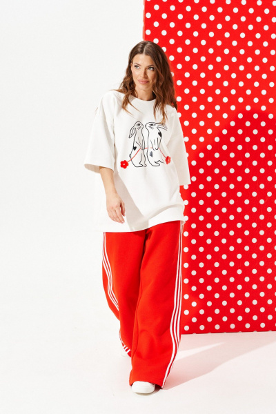 Брюки ELLETTO LIFE 2381 красный - фото 2