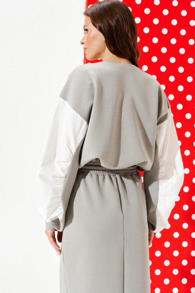 Платье ELLETTO LIFE 1120 серый - фото 11