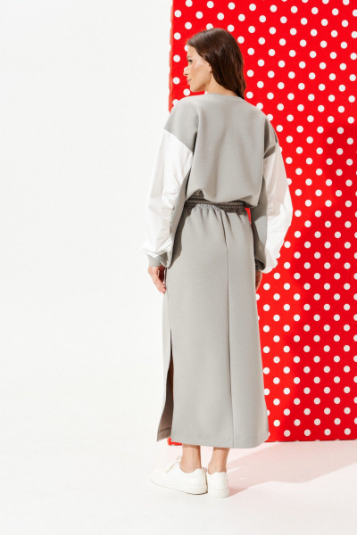 Платье ELLETTO LIFE 1120 серый - фото 10