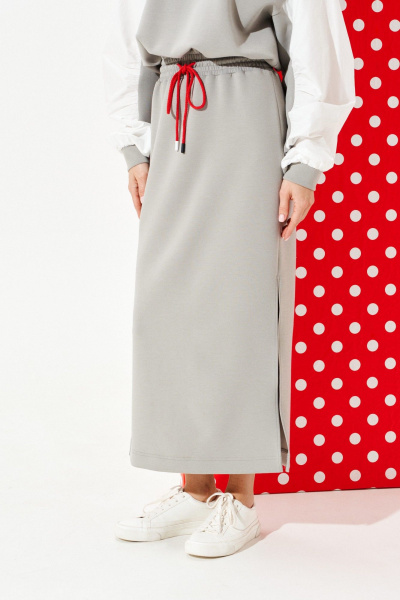 Платье ELLETTO LIFE 1120 серый - фото 9