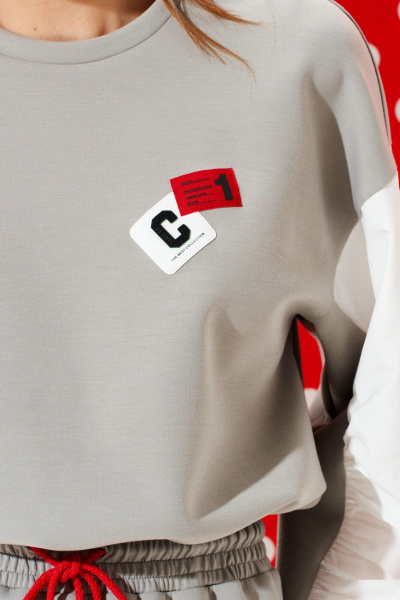 Платье ELLETTO LIFE 1120 серый - фото 7